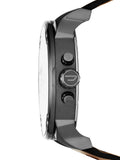 Diesel Mr Daddy 2.0 Chronograph Black Dial Brown Leather Strap Watch For Men - DZ7332