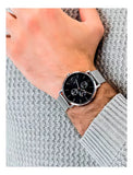 Armani Exchange Cayde AX2714 Men's Chronograph – Black Dial with Silver Mesh Stainless Steel Strap