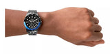 Fossil FS5835 FB-01 Chronograph Men’s Watch – Black Dial with Grey Steel Strap