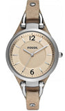 Fossil ES2830 Georgia Women's Watch – Bone Grey Dial & Beige Leather Strap