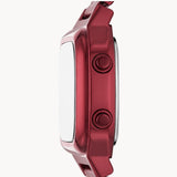 Fossil Retro Analog-Digital Black Dial Red Steel Strap Watch for Men - FS5897