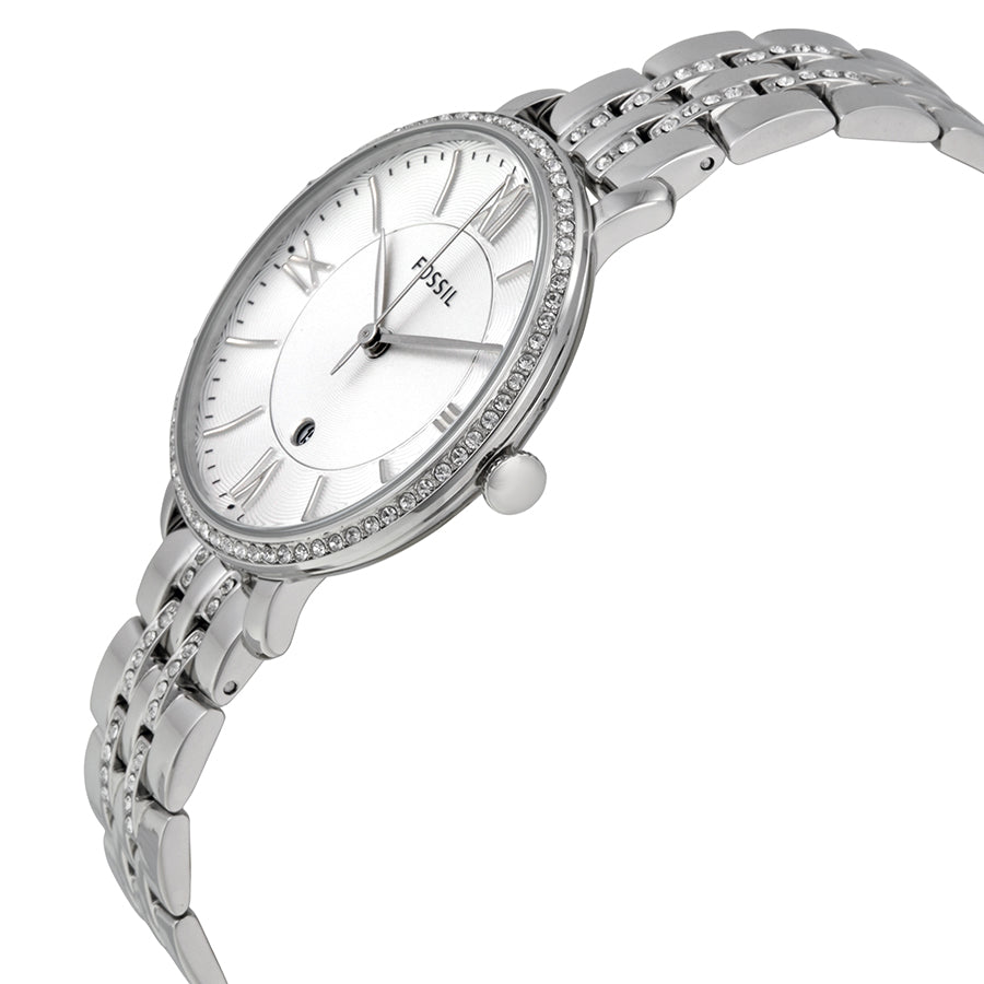 Fossil Jacqueline White Dial Silver Steel Strap Watch for Women - ES3545