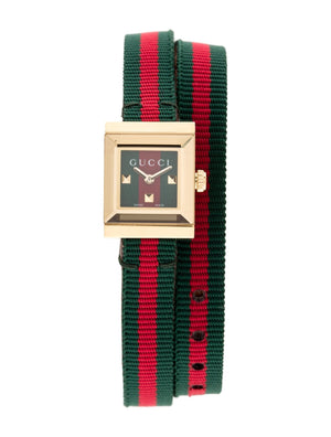 Gucci G-Frame Multicolored Dial Two Tone Nylon Strap Watch For Women - YA128527