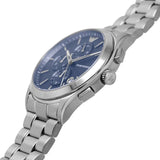 Emporio Armani Chronograph Blue Dial Silver Steel Strap Watch For Men - AR11528