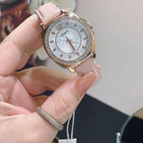 Coach Boyfriend Mother of Pearl White Dial Pink Leather Strap Watch for Women - 14503151