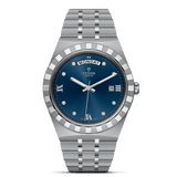 Tudor Royal Automatic Diamonds Blue Dial Silver Steel Strap Watch for Men - M28600-0006