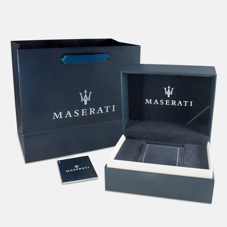 Maserati R8871618014 Epoca Chronograph Men's Watch – Blue Dial & Brown Leather Strap