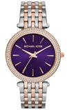 Michael Kors MK3353 Darci Women's Watch – Purple Dial & Two-Tone Steel Bracelet