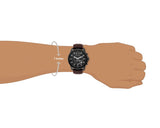 Armani Exchange Outerbanks AX1732 Men's Chronograph Watch – Black Dial with Brown Leather Strap
