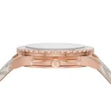 Michael Kors Runway Quartz Rose Gold Dial White Leather Strap Watch For Women - MK6980
