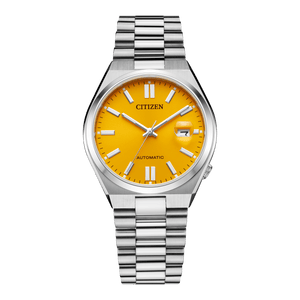 Citizen Tsuyosa Automatic Yellow Dial Silver Steel Strap Watch for Men - NJ0150-81Z