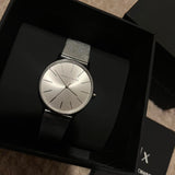 Armani Exchange Lola AX5535 Women's Analog Watch – Silver Dial with Matching Silver Mesh Strap