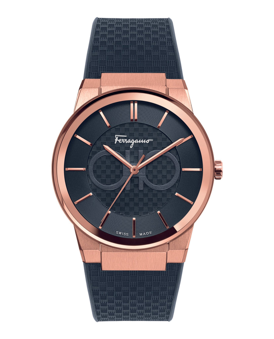 Salvatore Ferragamo Sapphire Black Dial Black Silicone Strap Watch for Men - SFHP00420