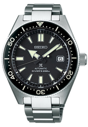 Seiko Prospex Automatic Diver Black Dial Silver Steel Strap Watch For Men - SPB051J1