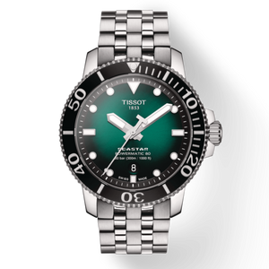 Tissot Seastar 1000 Powermatic 80 Green Dial Silver Steel Strap Watch For Men - T120.407.11.091.01