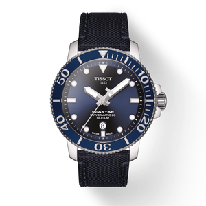 Tissot Seastar 1000 Powermatic 80 Silicium Blue Dial Blue Nylon Strap Watch For Men - T120.407.17.041.01