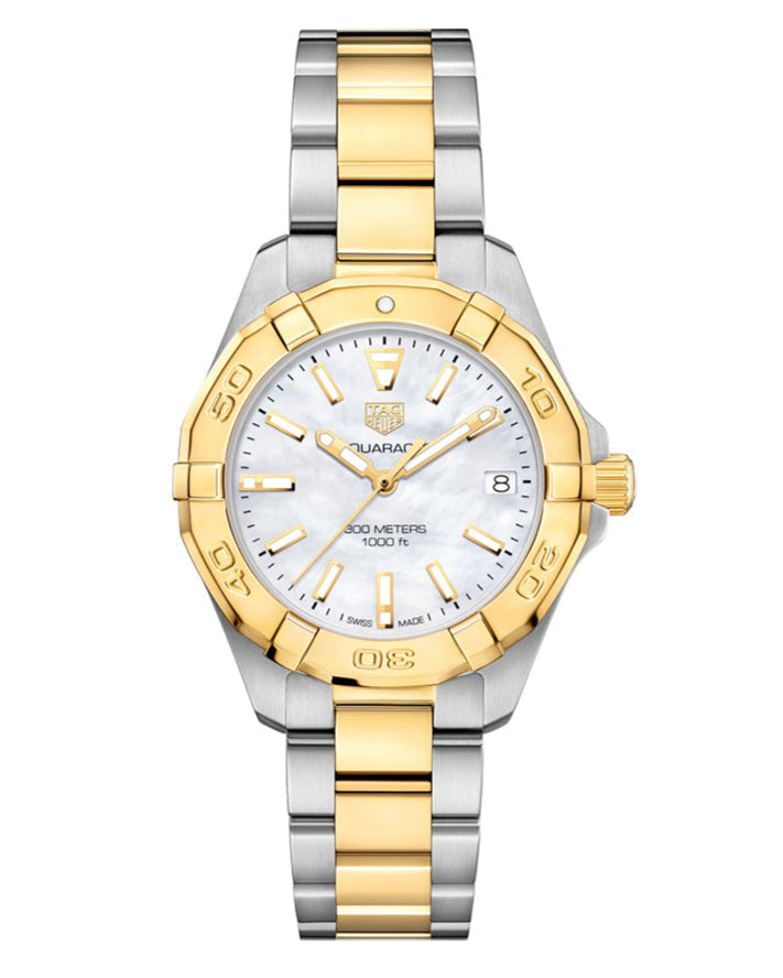 Tag Heuer Aquaracer Mother of Pearl Dial Two Tone Steel Strap Watch for Women - WBD1320.BB0320