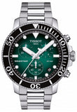 Tissot T120.417.11.091.01 Seastar 1000 Chronograph Men's Watch – Green Dial & Silver Steel Strap