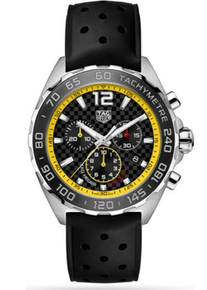 Tag Heuer Formula 1 Chronograph Black Dial Black Rubber Strap Watch for Men - CAZ101AC.FT8024