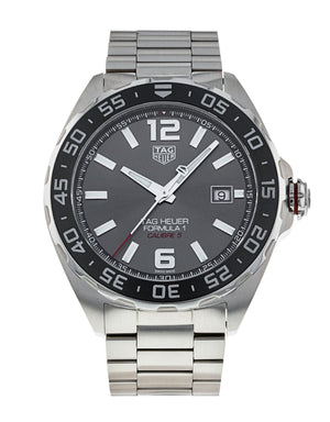 Tag Heuer Formula 1 Calibre 5 Chronograph Anthracite Dial Silver Steel Strap Watch for Men - WAZ2011.BA0842