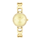 Coach Park Diamonds Gold Dial Gold Steel Strap Watch for Women - 14503171
