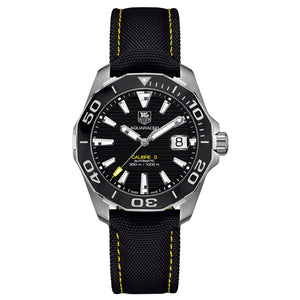 Tag Heuer Aquaracer Calibre 5 Automatic Black Dial Black Nylon Strap Watch for Men - WAY211A.FC6362