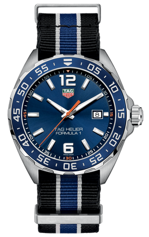 Tag Heuer Formula 1 Quartz Blue Dial Two Tone NATO Strap Watch for Men - WAZ1010.FC8197
