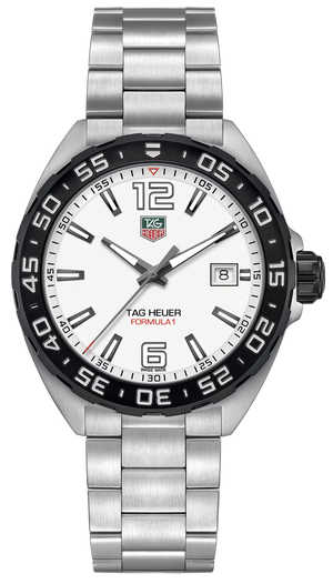Tag Heuer Formula 1 White Dial Silver Steel Strap Watch for Men - WAZ1111.BA0875