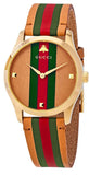 Gucci YA1264077 G-Timeless Quartz Unisex Watch – Brown Dial & Brown Leather Strap