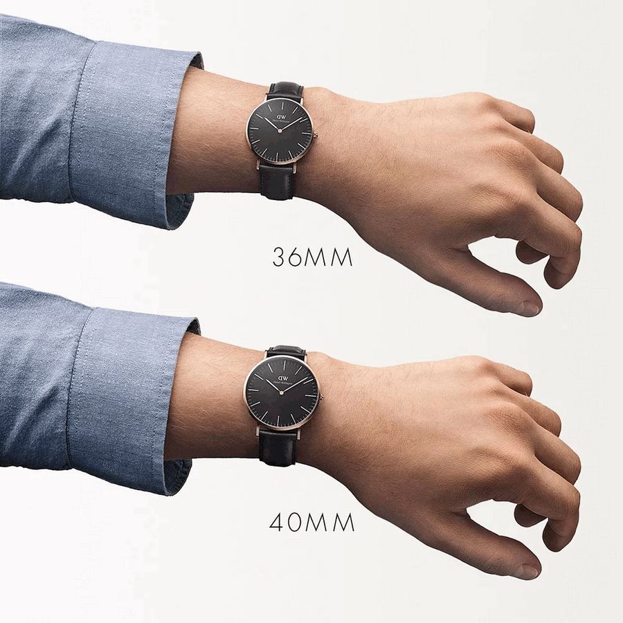 Daniel Wellington DW00100127 Classic Sheffield Men's Watch – Black Dial & Black Leather Strap
