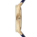 Emporio Armani Alpha Medium Blue Dial Blue Leather Strap Watch for Men - AR1848