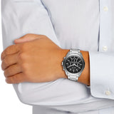 Armani Exchange Drexler AX2600 Men's Chronograph Watch – Black Dial with Silver Stainless Steel Strap