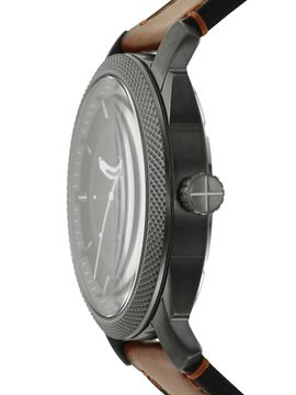 Fossil Machine Chronograph Black Dial Brown Leather Strap Watch for Men - FS5234