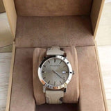 Burberry The City Beige Dial Tan Leather Strap Watch for Women - BU9021