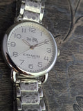 Coach Delancey White Dial Silver Steel Strap Watch for Women - 14502495