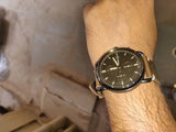 Fossil Commuter Chronograph Black Dial Brown Leather Strap Watch for Men - FS5403