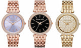 Michael Kors Darci Purple Dial Rose Gold Steel Strap Watch for Women - MK3400