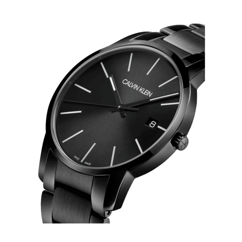 Calvin Klein City Quartz Black Dial Black Steel Strap Watch for Men - K2G2G4B1