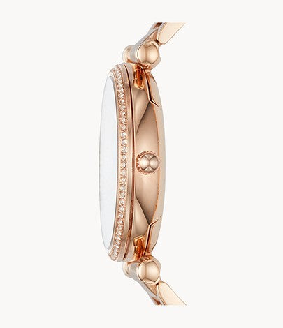 Fossil Carlie Rose Gold Dial Rose Gold Steel Strap Watch for Women - ES4301