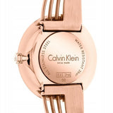 Calvin Klein Drift White Dial Rose Gold Steel Strap Watch for Women - K6S2N616