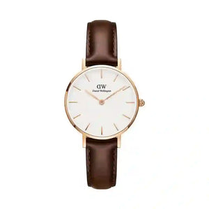 Daniel Wellington Classic Petite Bristol White Dial Brown Leather Strap Watch For Women - DW00100227