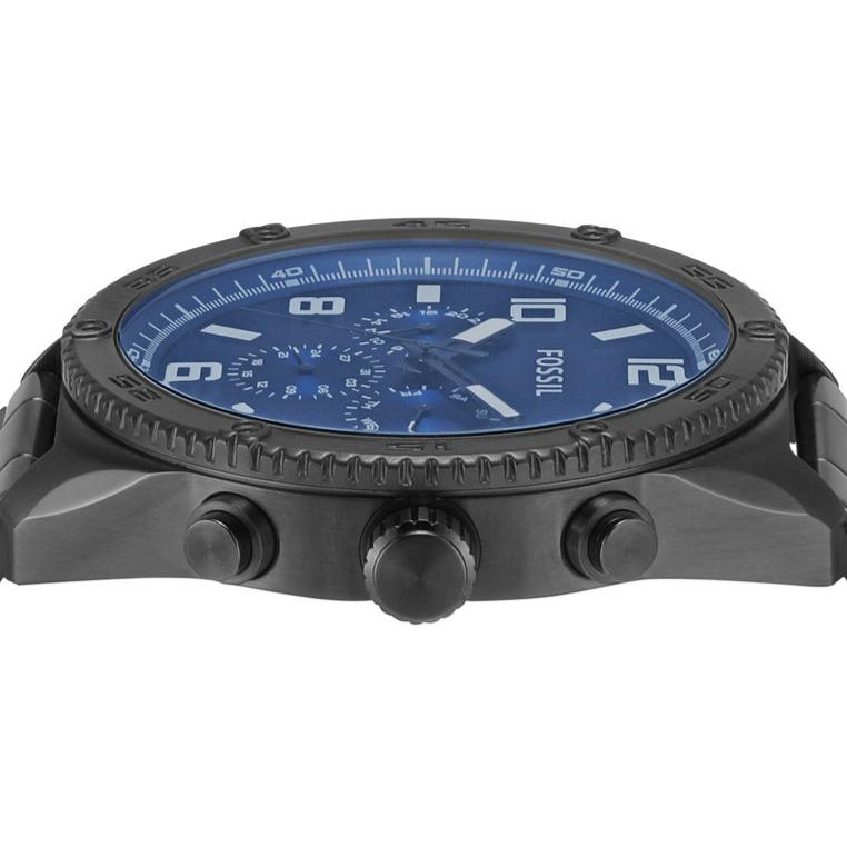 Fossil Brox Multifunction Blue Dial Grey Steel Strap Watch for Men - BQ2798