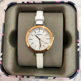 Fossil Classic Minute White Dial White Leather Strap Watch for Women - BQ3328