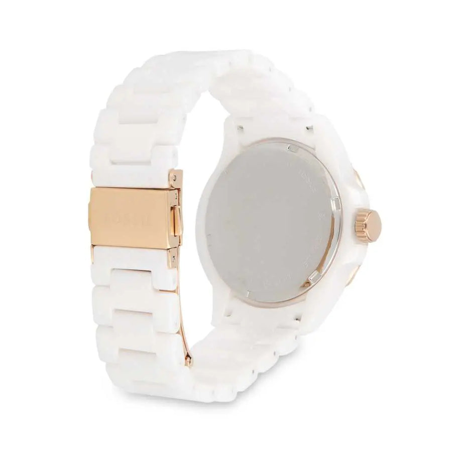 Fossil FB-01 Analog White Dial White Ceramic Strap Watch for Women - CE1107