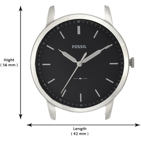 Fossil The Minimalist Three Hand Black Dial Black Leather Strap Watch for Men - FS5398