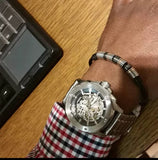Fossil Modern Machine Automatic Silver Dial Silver Steel Strap Watch for Men - ME3081