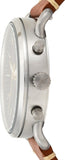 Fossil The Commuter Blue Dial Brown Leather Strap Watch for Men - FS5401