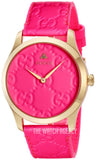 Gucci YA1264115 G Timeless Quartz Women's Watch – Pink Dial & Pink Leather Strap
