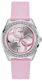 Guess W1240L1 G-Twist Diamonds Quartz Women's Watch – Silver Dial & Pink Rubber Strap
