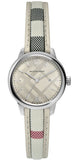 Burberry BU10113 The Classic Women’s Watch with Guilloché Silver Dial & Grey Leather Strap